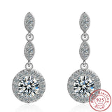 Long Earrings Real 925 Silver AAAAA Cz Drop Earrings
