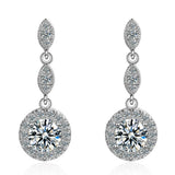 Long Earrings Real 925 Silver AAAAA Cz Drop Earrings