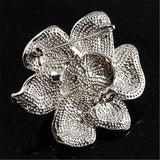 Silver Rose Flower Rhinestone Brooch with Pearl Wedding Jewelry