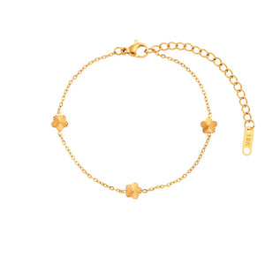 Stainless Steel Metal Flower Bracelet for Women