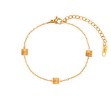 Stainless Steel Metal Flower Bracelet for Women