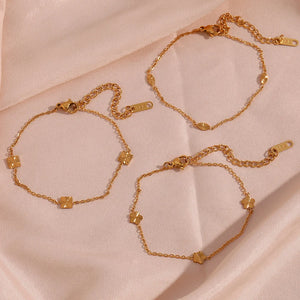 Stainless Steel Metal Flower Bracelet for Women