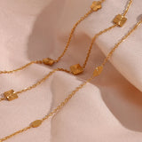 Stainless Steel Metal Flower Bracelet for Women