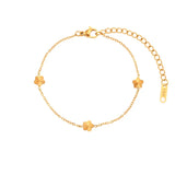Stainless Steel Metal Flower Bracelet for Women