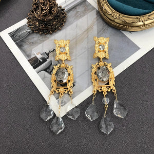 Tassel Earrings Glass Pendant Long Jewelry For Women