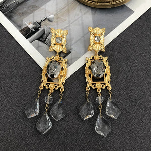 Tassel Earrings Glass Pendant Long Jewelry For Women