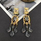 Tassel Earrings Glass Pendant Long Jewelry For Women