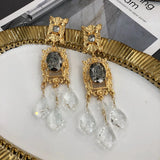 Tassel Earrings Glass Pendant Long Jewelry For Women