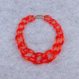 Neon Green Acrylic Big Chain Choker Pendant Necklace for Women