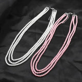 Layered Simulated Pearl Bridal Wedding Chain Necklace