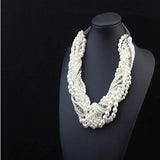 Layered Pearl Twist Chinese Knot Necklace