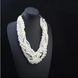 Layered Pearl Twist Chinese Knot Necklace