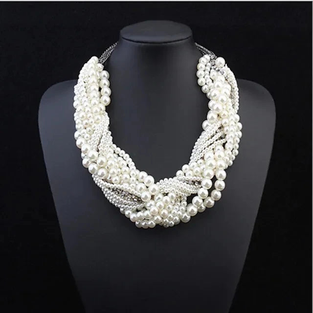 Layered Pearl Twist Chinese Knot Necklace