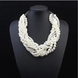Layered Pearl Twist Chinese Knot Necklace