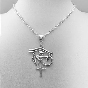 Gothic Pentacle Ankh Rosary Chain Necklace