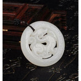 Dragon Nelace Pendant Green Jade Amulet Jewelry