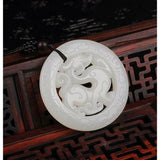 Dragon Nelace Pendant Green Jade Amulet Jewelry