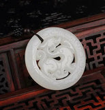 Dragon Nelace Pendant Green Jade Amulet Jewelry