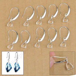 20PCS 925 Sterling Silver Earring Bail Pinch Hook Ear Wires