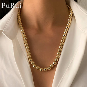 Steampunk Ball Beads Chain Necklace CCB Plastic Choker Necklace 57CM