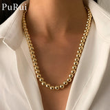 Steampunk Ball Beads Chain Necklace CCB Plastic Choker Necklace 57CM
