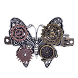 Steampunk Metal Hair Clips Gear Butterfly Decoration