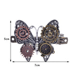 Steampunk Metal Hair Clips Gear Butterfly Decoration