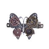 Steampunk Metal Hair Clips Gear Butterfly Decoration