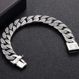 Steampunk CZ Chain Bracelet for Men Stainless Steel