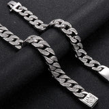 Steampunk CZ Chain Bracelet for Men Stainless Steel