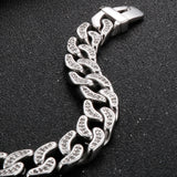 Steampunk CZ Chain Bracelet for Men Stainless Steel