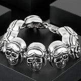 Steampunk Rock Skull Bracelet Titanium Stainless Steel Skeleton