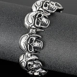Steampunk Rock Skull Bracelet Titanium Stainless Steel Skeleton