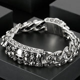 Steampunk Rock Skull Bracelet Titanium Stainless Steel Skeleton