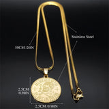 Steampunk Skeleton Skull Memento Mori Pendant Necklace Stainless Steel