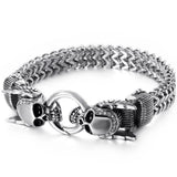 Steampunk Skull Bracelet Stainless Steel Men's Halloween Hand Jewelry