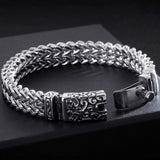 Steampunk Skull Bracelet Stainless Steel Men's Halloween Hand Jewelry