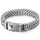 Steampunk Skull Bracelet Stainless Steel Men's Halloween Hand Jewelry