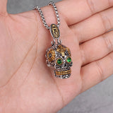 Steampunk Skull Cross Gothic Men Necklaces Pendants Chain Stainless Steel