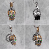 Steampunk Skull Cross Gothic Men Necklaces Pendants Chain Stainless Steel