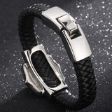 Steampunk Skull Head Bracelet Man Leather Stainless Steel Men's Wrist Bracelets