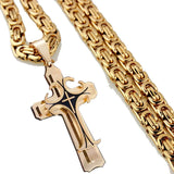 Steampunk Stainless Steel Chain Cross Necklace Pendant