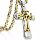 Steampunk Stainless Steel Chain Cross Necklace Pendant
