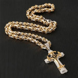 Steampunk Stainless Steel Chain Cross Necklace Pendant