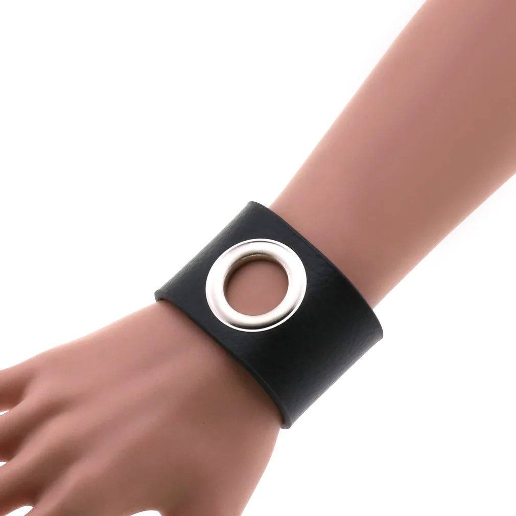 Steampunk Leather Bracelet Wide Cuff Wristband