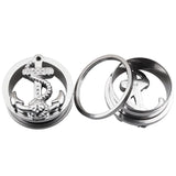 Steel Anchor Double Flesh Ear Tunnels Body Jewelry