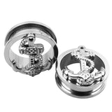 Steel Anchor Double Flesh Ear Tunnels Body Jewelry