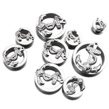 Steel Anchor Double Flesh Ear Tunnels Body Jewelry