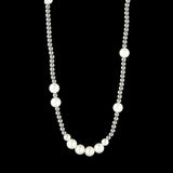 Steel Ball Stitching Pearl Necklace Hip Hop Stainless Steel Bead Necklace