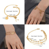 Heart Pendant Steel Bracelet for Women